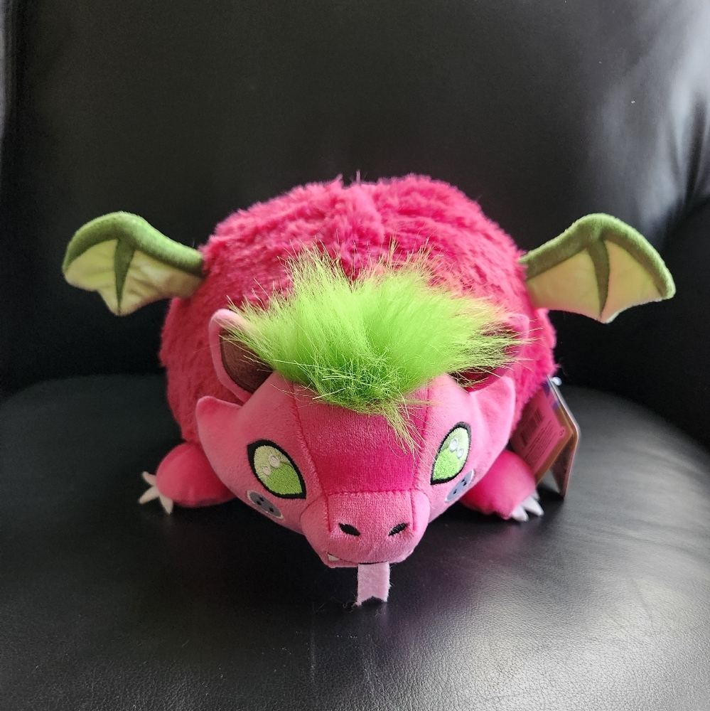 BNWT 10 inch Squishables Dragonfruit Pink and Green Dragon Plush Toy